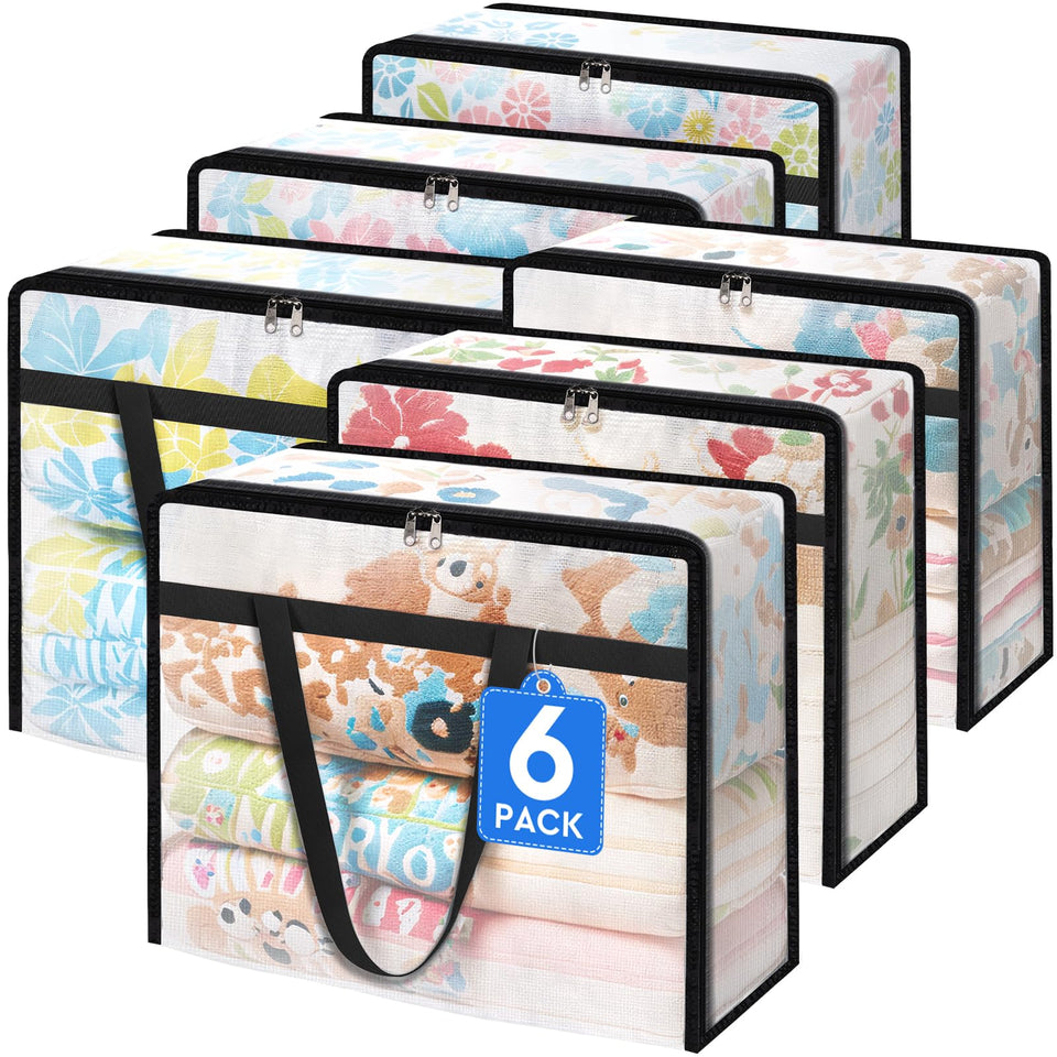 BlissTotes clear clothes storage bags provide quick visibility for organized wardrobes.