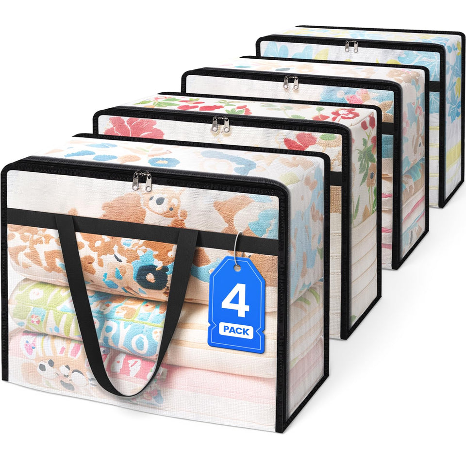 BlissTotes clear storage bag shows contents for quick identification and access.