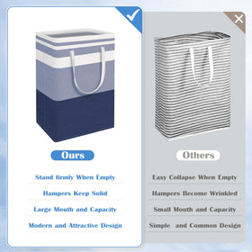 BlissTotes collapsible laundry bin folds flat for compact storage.
