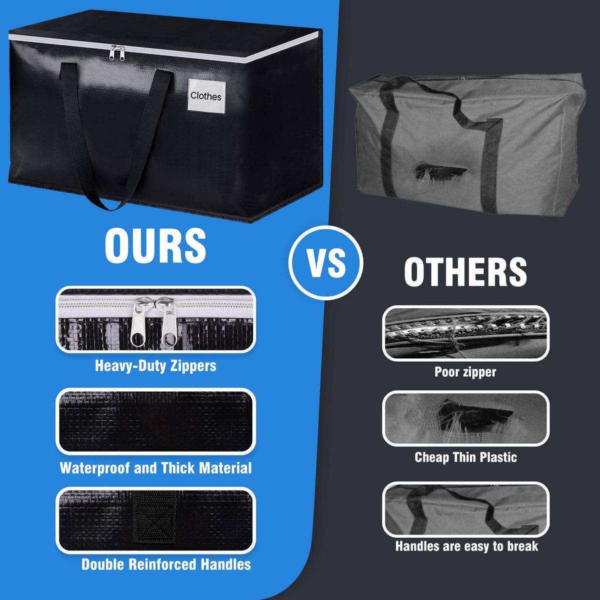 BlissTotes 93L bag with reinforced handles ready for moving boxes and long carry