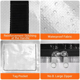 BlissTotes 125L bag front tag pocket helps label contents for easier organization