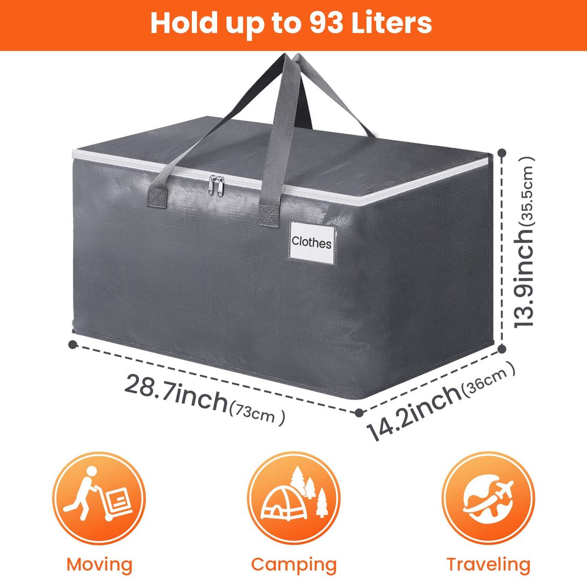 BlissTotes large moving bag with wide opening for easy loading.