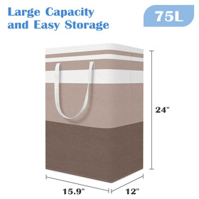 BlissTotes laundry basket standing upright for easy room organization.