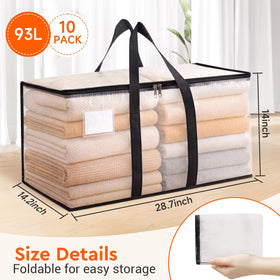 BlissTotes moving bags showing double zippers and wide opening for easy packing.