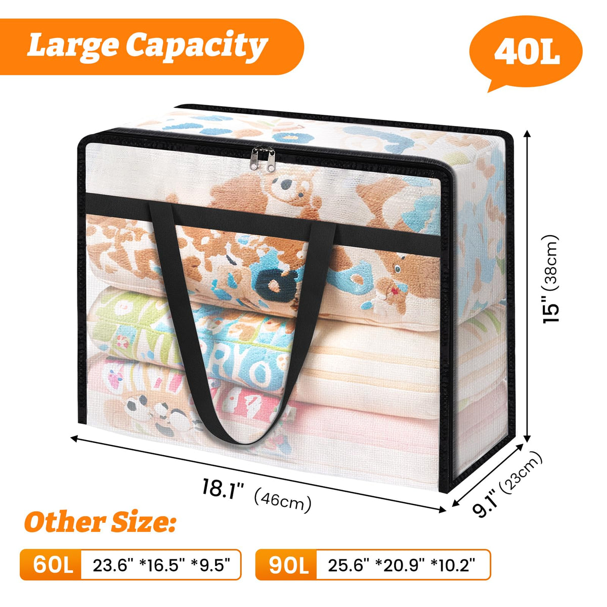 BlissTotes under-bed storage bag keeps linens dry and dust-free during moves.