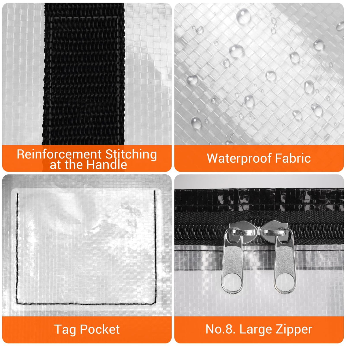 BlissTotes water-resistant fabric protecting contents during moves.