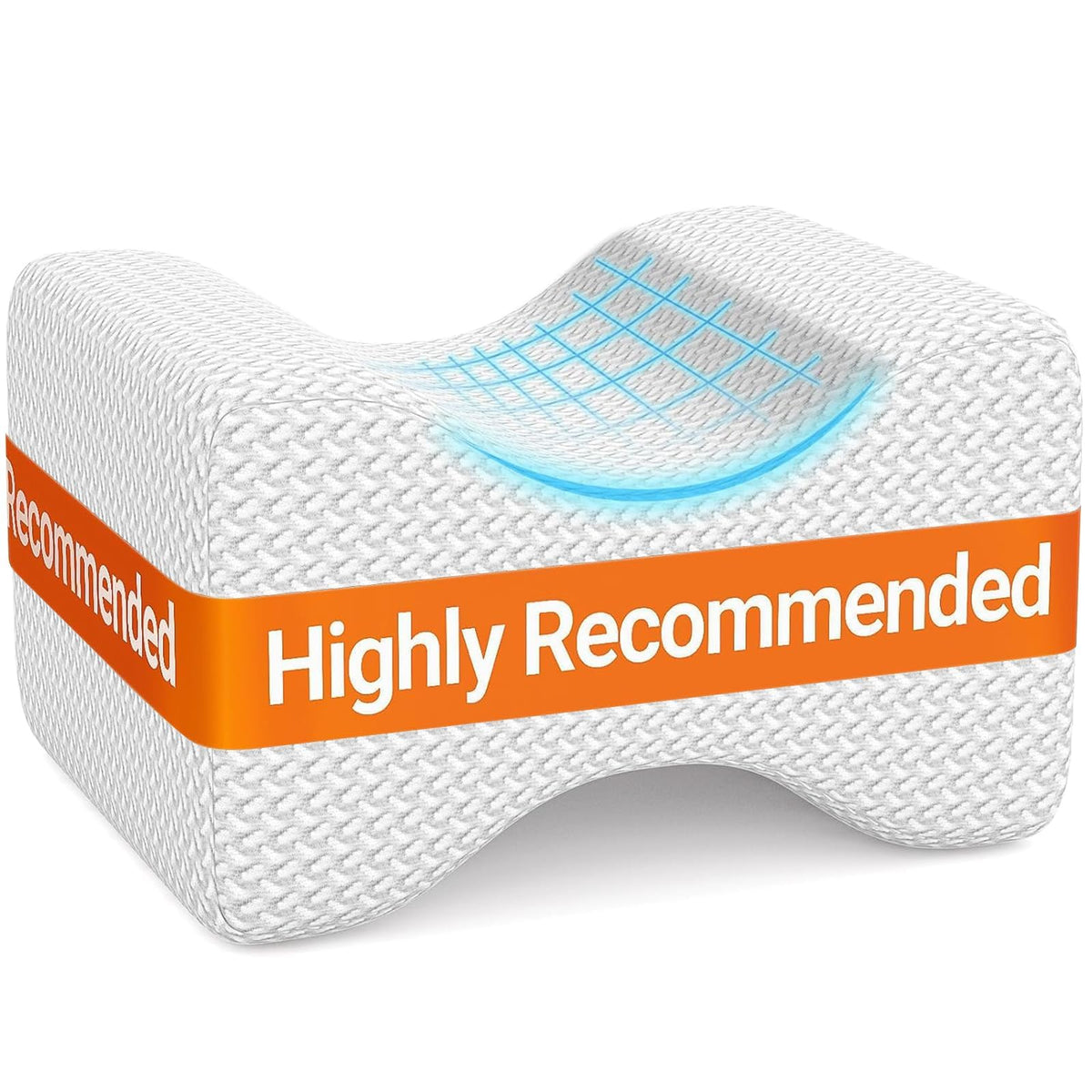BlissTrends memory foam knee pillow between knees for side sleepers supports alignment