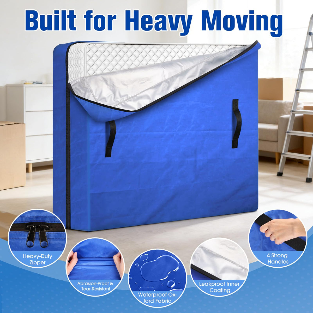 BlissTrends 3-sided zipper opens fully for easy mattress insertion.