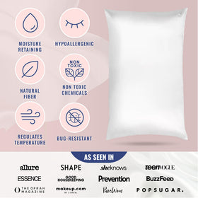 Waking up with fresh glow beside Blissy pillowcase in white color