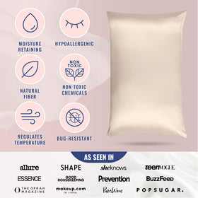 BLISSY silk pillowcase features premium fibers for lasting softness