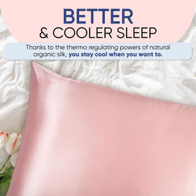 Blissy pink queen-size silk pillowcase emphasizes luxurious comfort and style