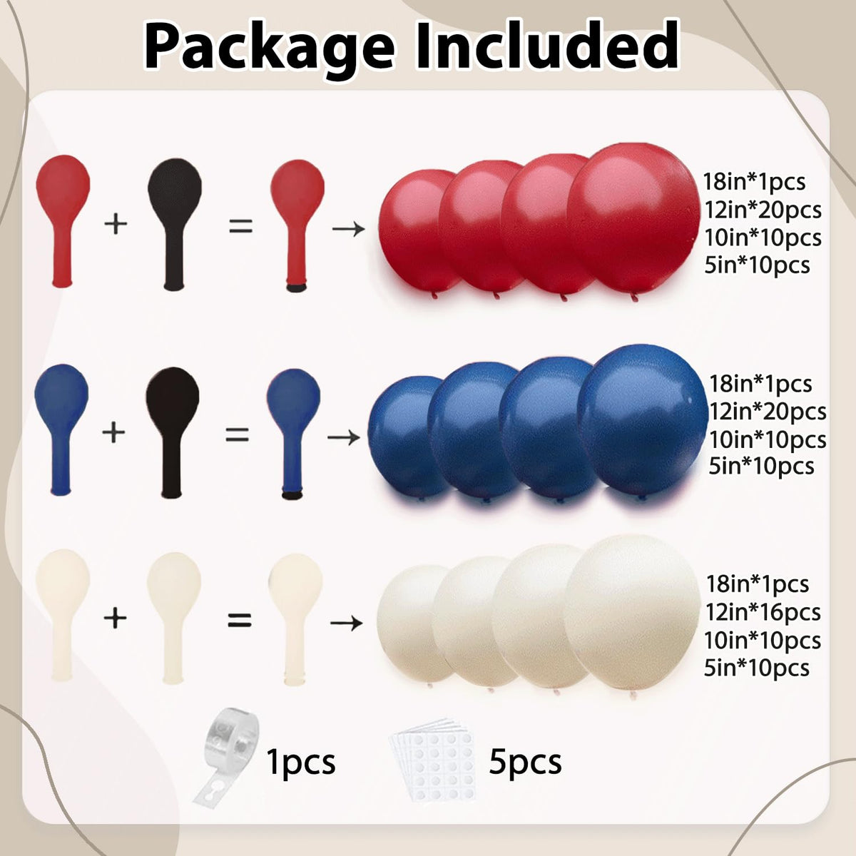 Blocesa 119-piece balloons arch provides a quick dramatic centerpiece.