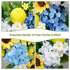 Bloeien blue hydrangeas cluster adds depth and soft contrast.