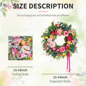 Handcrafted by floral artists, Bloeien wreath resembles real garden blooms with color
