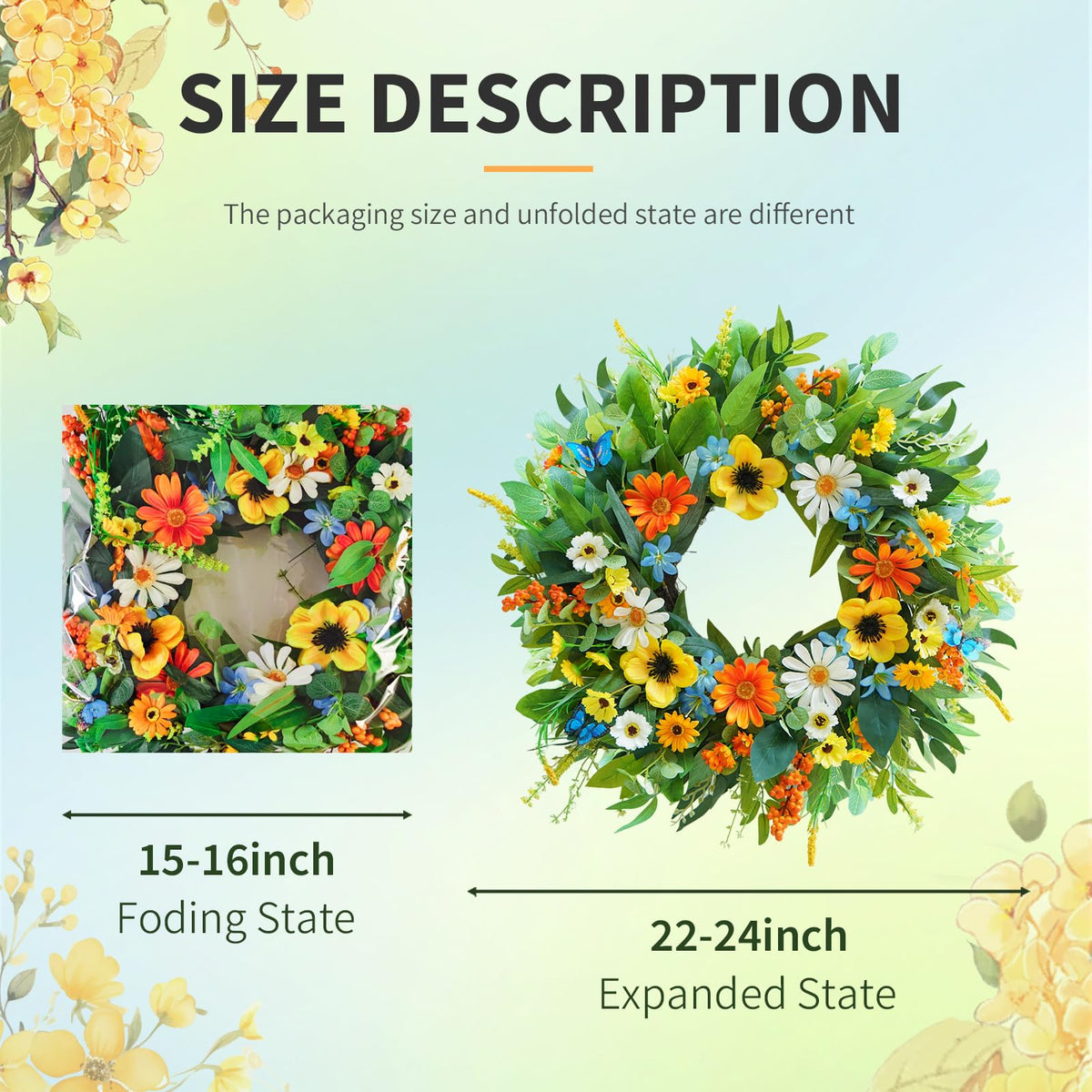 Bloeien orange daisies and blue accents brighten entryways.