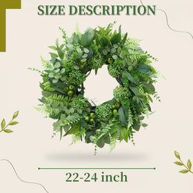 Bloeien wreath includes lemon foliage accents for subtle color variation.