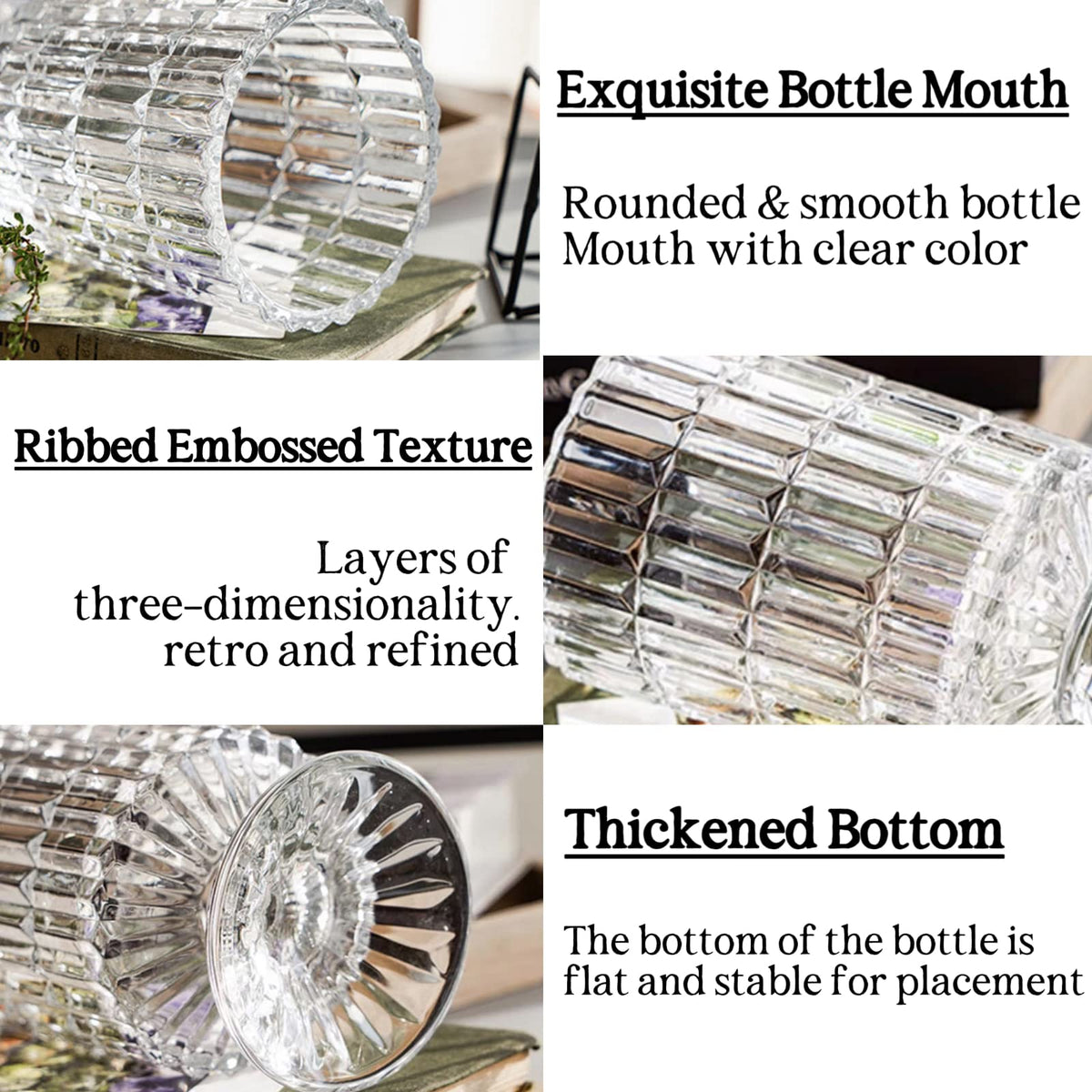 BLOFLO STU hydroponic-friendly glass vase supports modern floral arrangements.