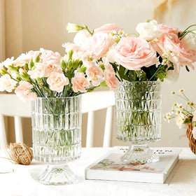 BLOFLO STU luxury crystal glass vase with bright light catch.