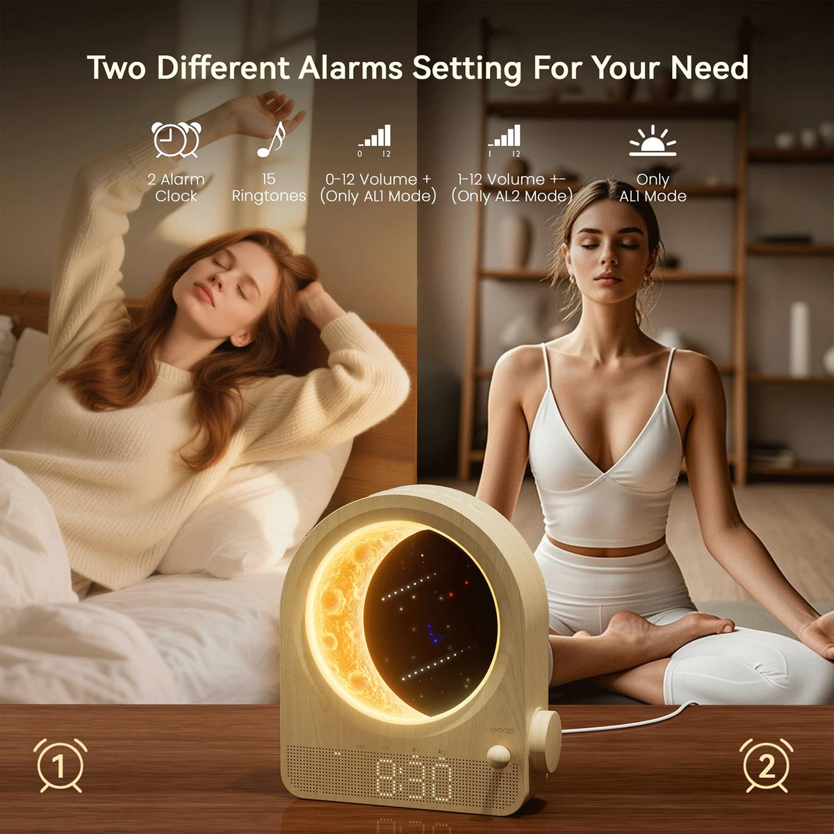 blonbar three level touch lamp and clock brightness controls for cozy nights