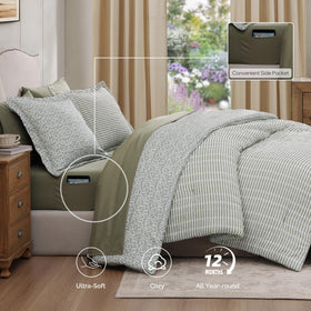 BLOOMHAVEN all-season bed-in-a-bag demonstrates a complete, ready-to-use setup.