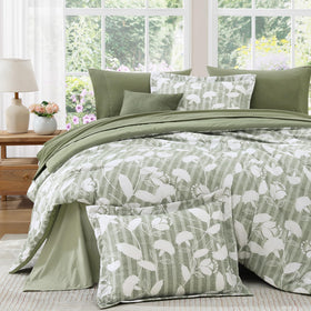 BLOOMHAVEN close-up of Delphine floral weave highlights soft microfiber texture
