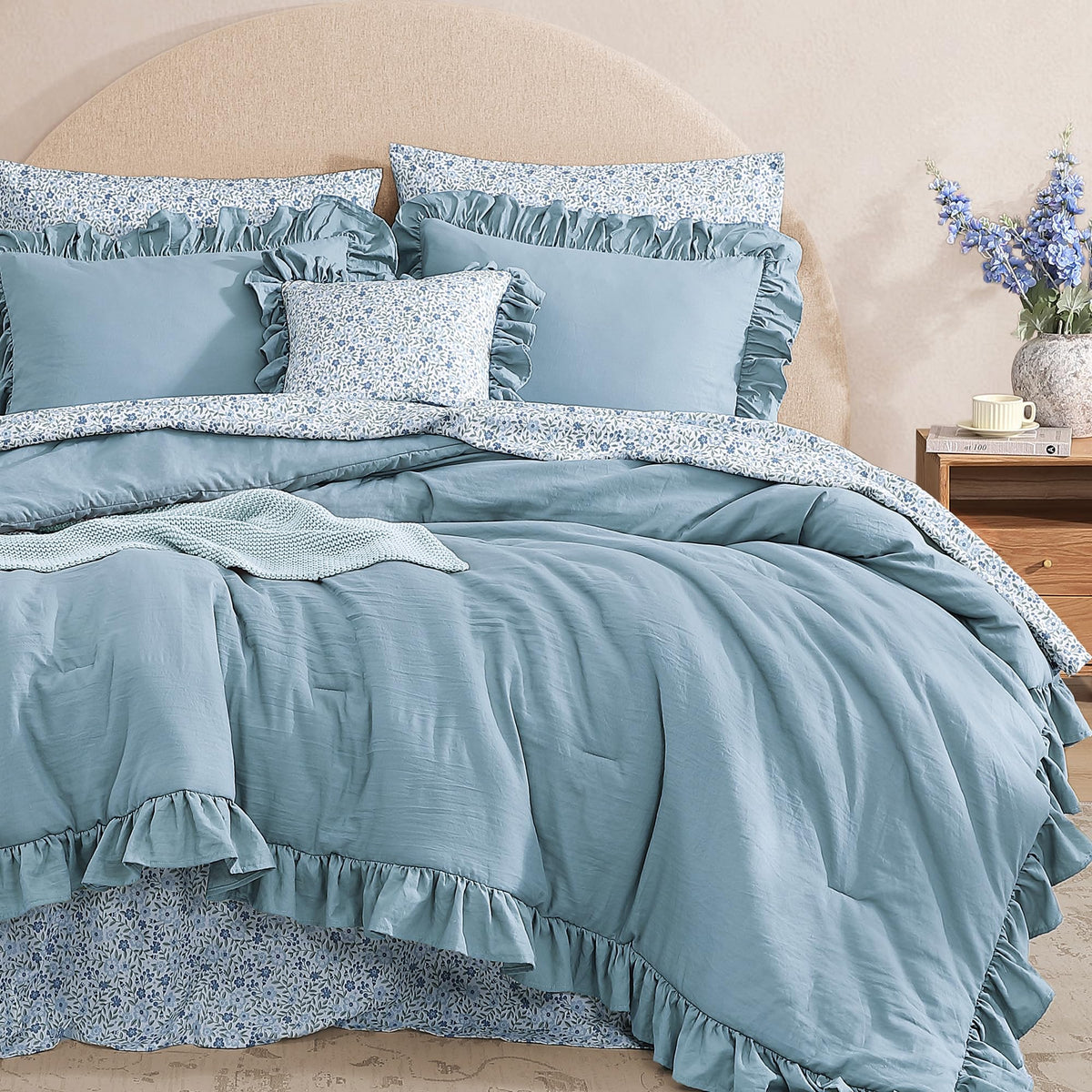 BLOOMHAVEN floral sheets detail highlights exclusive print and color.