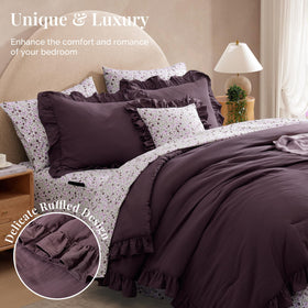 BLOOMHAVEN floral sheets print highlights the charming pattern for a cozy vibe.