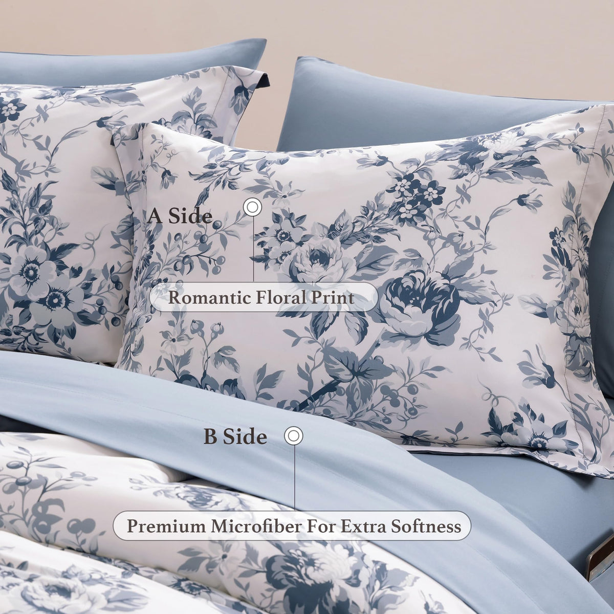 BLOOMHAVEN full-size comforter 80x90 provides generous warmth.