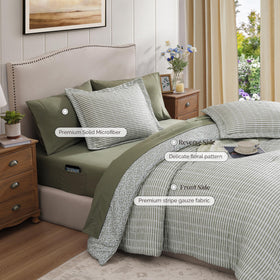 BLOOMHAVEN microfiber soft-touch highlights lofty, cozy feel for restful nights.