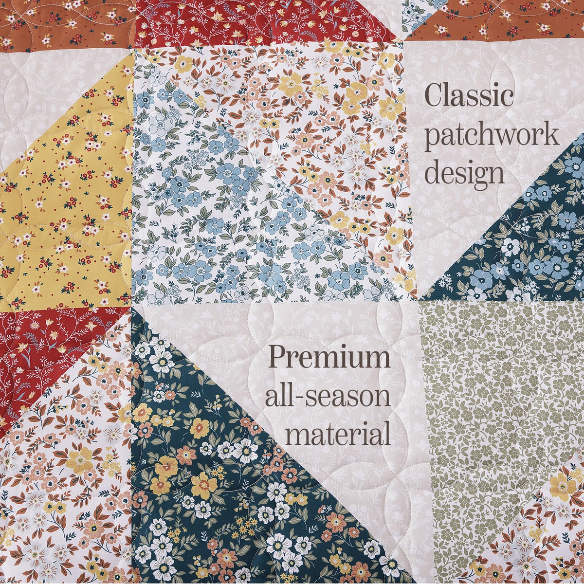 BLOOMHAVEN pillow shams complete the bed ensemble with a polished finish.