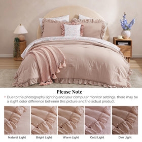 BLOOMHAVEN bedroom setup featuring the comforter for a cozy farmhouse vibe