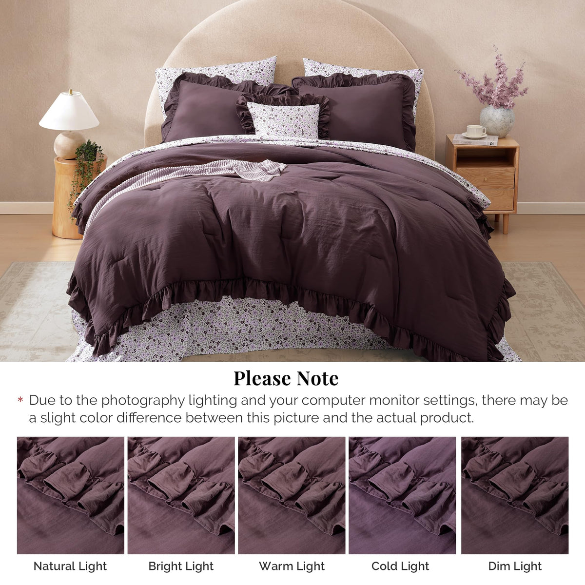 BLOOMHAVEN 7-piece set includes comforter, sheets, shams, and pillowcases.
