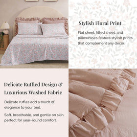 BLOOMHAVEN shams pair with the set to complete a lush look