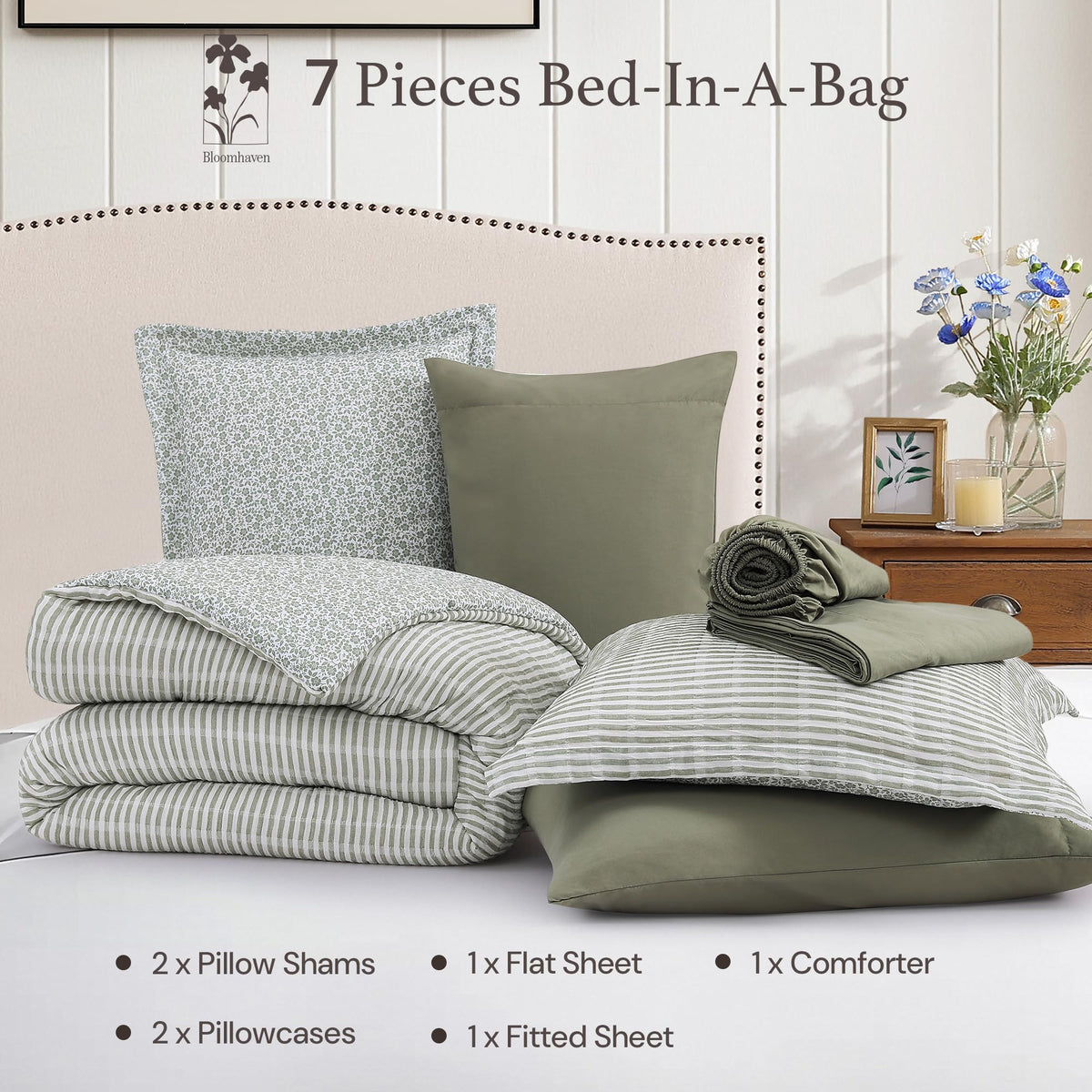 BLOOMHAVEN queen fitted sheet 60x80 with 14 inch pocket for a secure fit.