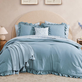 Bloomhaven queen fitted sheet with floral print complements soft, breathable sleep.