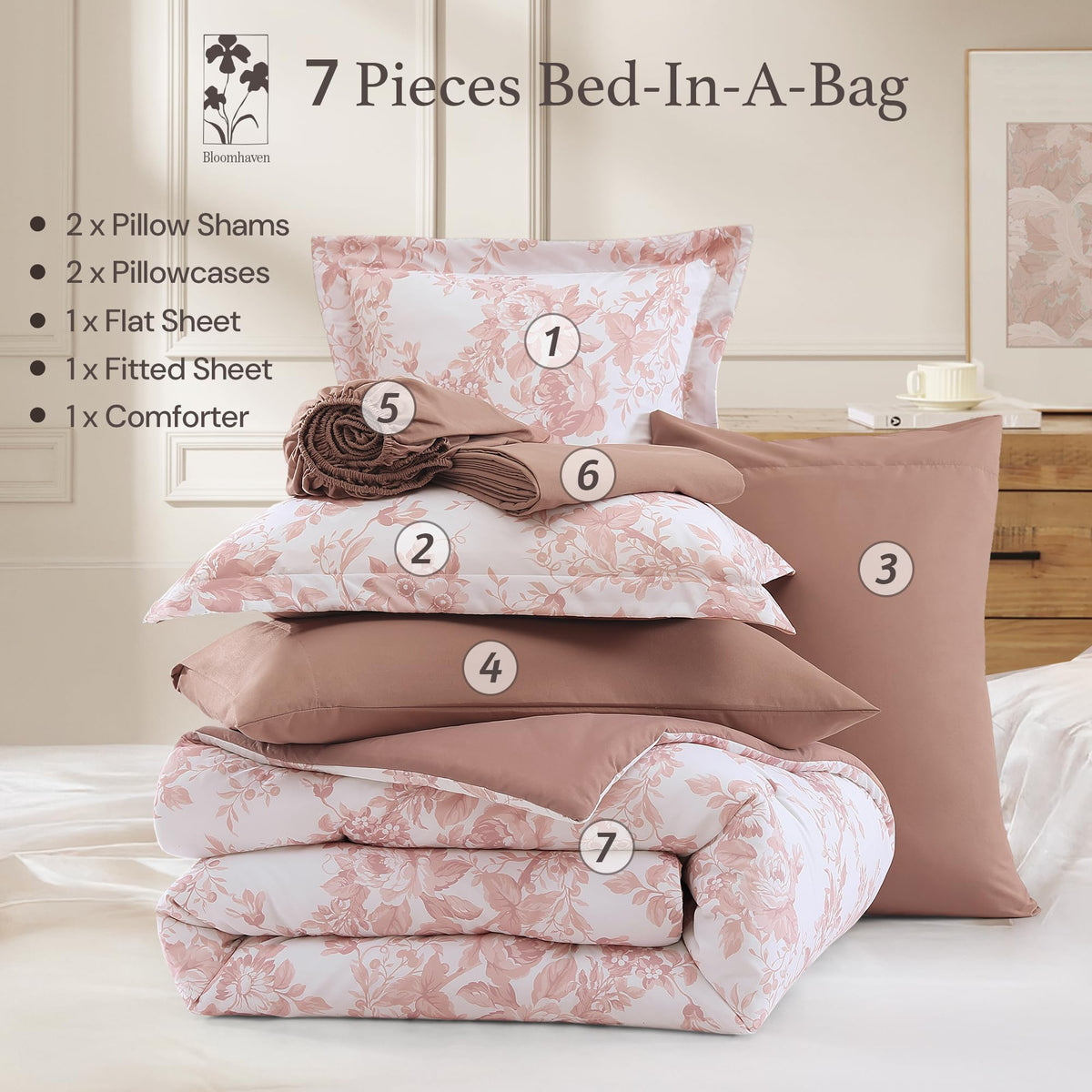 BLOOMHAVEN shams 2-pack close-up for coordinated styling.
