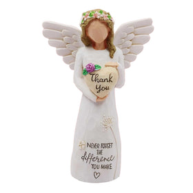 Bloomifinity Thank You Angel Figurine with heart engraving, ideal desk decor that honors everyday appreciation.