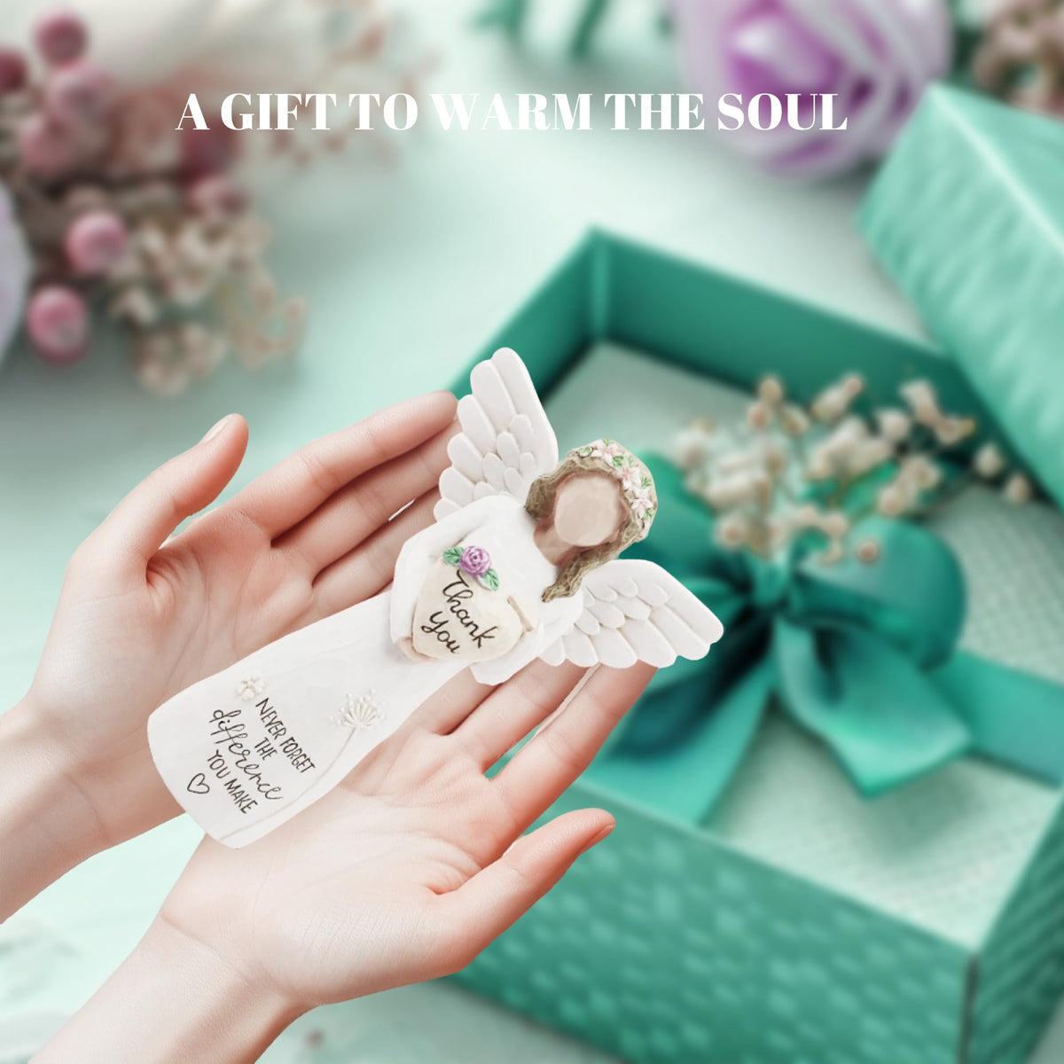 Bloomifinity resin angel detail enhances home décor with a warm, inspirational touch.
