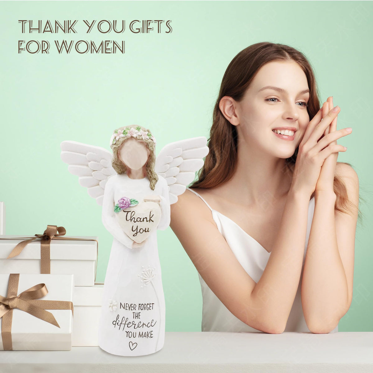 Bloomifinity Thank You Angel Figurine, gift-ready packaging for thoughtful appreciation.
