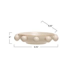 Bloomingville cream stoneware bowl with speckled glaze and orbs adds dramatic centerpiece potential.