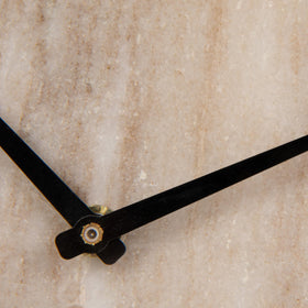 Bloomingville dial-no-numbers design offers clean aesthetics for modern mantels.