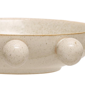 Bloomingville serving bowl in cream stoneware, durable and dishwasher-safe for everyday meals.