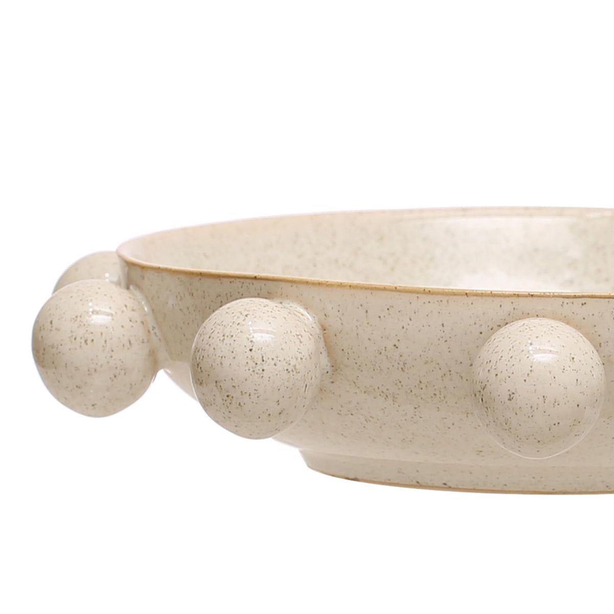 Bloomingville stoneware bowl showcases a reactive glaze, perfect for salads, fruit, or snacks.