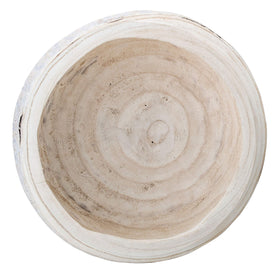 Bloomingville whitewashed bowl for dried florals and ornaments.