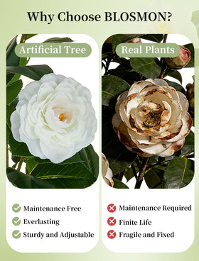 Lifelike BLOSMON camellia tree branches adjustable to space.