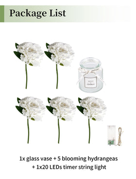 BLOSMON clear glass vase with white ribbon enhances chic home decor.