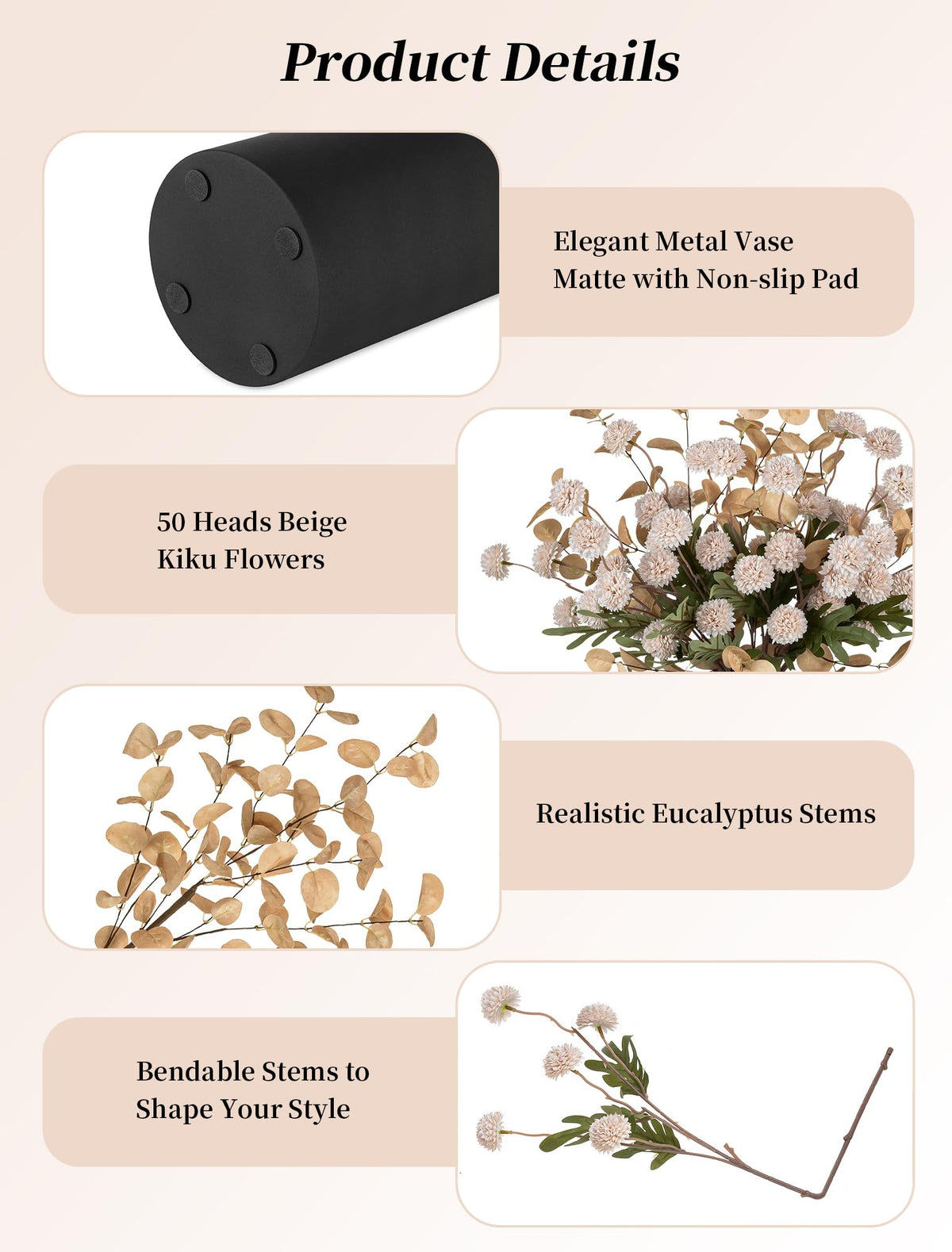 BLOSMON bendable flower stems for DIY arrangements