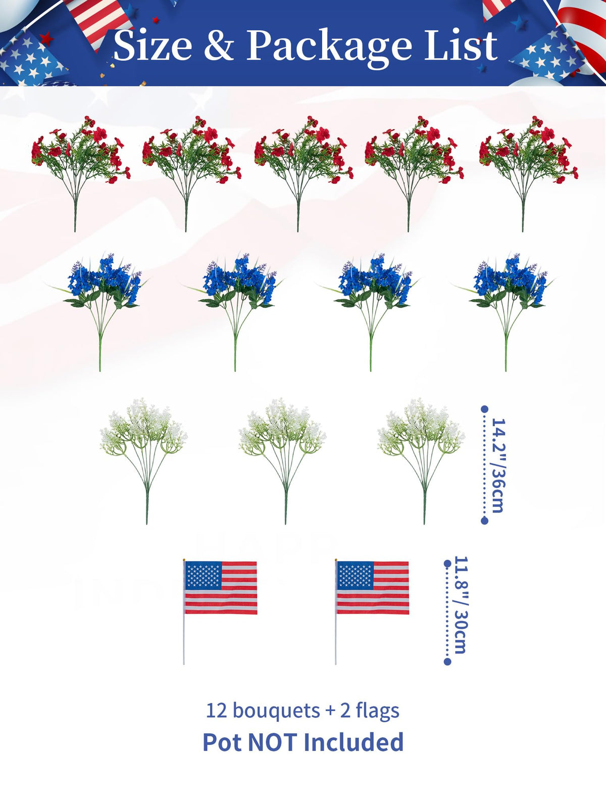 BLOSMON red geraniums close-up emphasizes vibrant patriotic color and realism.