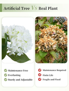 Silk blossoms and realistic leaves create a natural home accent.