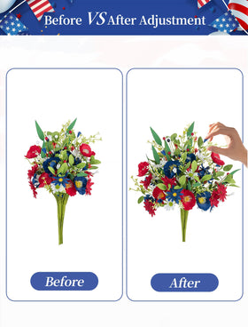 BLOSMON table centerpiece in red white blue decor for celebrations
